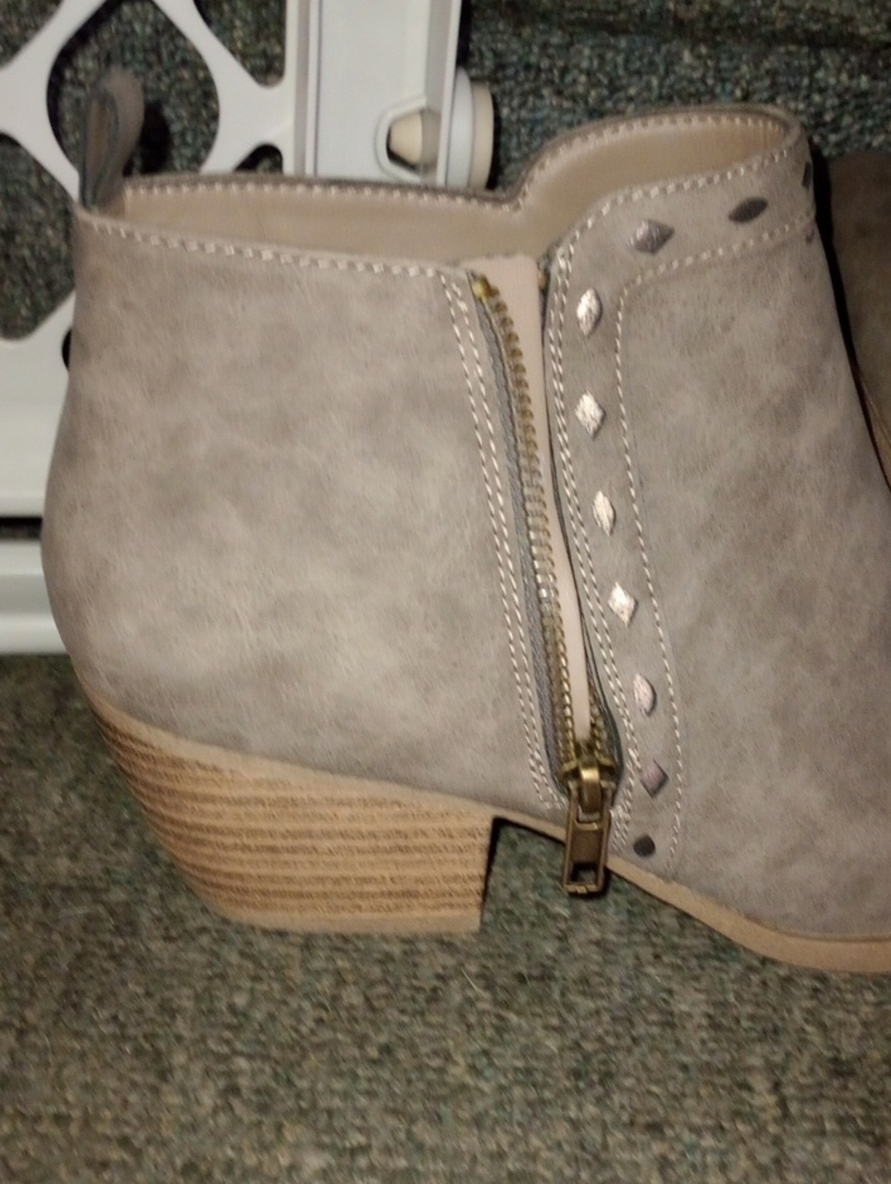 Jellypop Taupe Faux-Suede Ankle Bootie with Side Zip